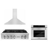ZLINE 3-Piece Appliance Package - 36 in. Rangetop, 30 in. Wall Oven, & Premium Hood in Stainless Steel