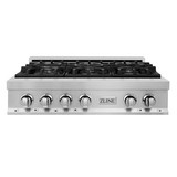 ZLINE 3-Piece Appliance Package - 36 in. Rangetop, 30 in. Wall Oven, & Premium Hood in Stainless Steel