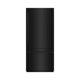 ZLINE 36-Inch 19.8 cu. ft. Built-In Bottom Freezer Refrigerator with Water Dispenser and Ice Maker in Black Stainless Steel with Graphite Gray Interior (GRBIT-BS-36)