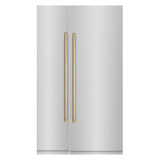 ZLINE 48-Inch Column 16.7 Cu. Ft. Refrigerator and 8.6 Cu. Ft. Freezer in Stainless Steel with Gold Accent