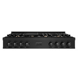 ZLINE 3-Piece Appliance Package - 48-Inch Rangetop, Double Wall Oven, and Convertible Wall Mount Range Hood in Black Stainless Steel (3KP-RTBRH48-AWD)