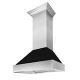 ZLINE 2-Piece Appliance Package - 30-inch Dual Fuel Range With Black Matte Door Dual & Premium Range Hood in Satin Stainless Steel (2KP-RASBLMRH30)