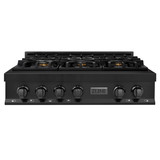 ZLINE 3-Piece Appliance Package - 36 in. Rangetop, Wall Oven, & Wall Mount Range Hood in Black Stainless Steel