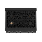ZLINE 3-Piece Appliance Package - 36 in. Rangetop, Wall Oven, & Wall Mount Range Hood in Black Stainless Steel
