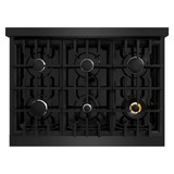 ZLINE 3-Piece Appliance Package - 36-Inch Gas Range, Refrigerator, and Dishwasher in Black Stainless Steel