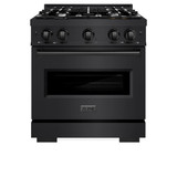 ZLINE 3-Piece Appliance Package - 30-Inch Dual Fuel Range, Refrigerator, and Dishwasher in Black Stainless Steel