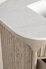 The Isla Marble-Top Fluted-Wood Single-Bathroom Vanity