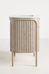The Isla Marble-Top Fluted-Wood Single-Bathroom Vanity