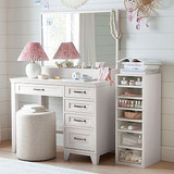 Hampton Single Pedestal Storage Vanity Desk (40")