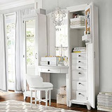 Hampton Vanity Desk with Mirrored Towers (66")