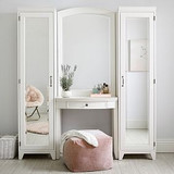 Hampton Vanity Desk with Mirrored Towers (66")