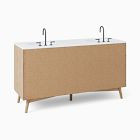 Mid-Century Double Bathroom Vanity (63") - Cerused White