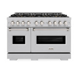ZLINE 48-Inch 6.7 Cu. Ft. Classic Dual Fuel Range with 8 Burner DuoPro™ Cooktop and Dual Ovens in Satin Stainless Steel (PCDRS-48)