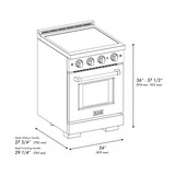 ZLINE Autograph Edition 24-Inch 3.2 Cu. Ft. Paramount Induction Range with 3 Element Cooktop and Electric Convection Oven in Satin Stainless Steel with Polished Gold Accents (SINRSZ-24-G)