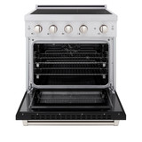 ZLINE 30-Inch 4.2 cu. ft. Paramount Induction Range with 4 Element Cooktop and Electric Convection Oven in Stainless Steel with Black Matte Door (SINR-BLM-30)