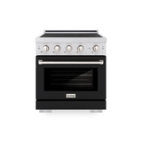 ZLINE 30-Inch 4.2 cu. ft. Paramount Induction Range with 4 Element Cooktop and Electric Convection Oven in Stainless Steel with Black Matte Door (SINR-BLM-30)