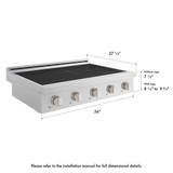 ZLINE 36-Inch Paramount Induction Rangetop with 5 Element Cooktop in Satin Stainless Steel (SINRTS-36)