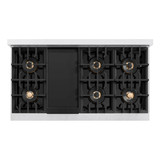 ZLINE Autograph 48-Inch Classic Dual Fuel Range with DuoPro™ Cooktop in Satin Steel with White Doors and Bronze Accents (PCDRSZ-WM-48-CB)