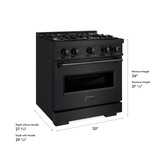 ZLINE 30-Inch 4.2 Cu. Ft. Classic Dual Fuel Range with 4 Burner DuoPro™ Cooktop and Convection Oven in Black Stainless Steel (PCDRB-30)