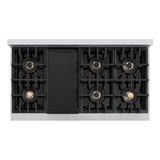 ZLINE Autograph Edition 48-Inch Classic Dual Fuel Range with 8 Burner DuoPro™ Cooktop and White Doors with Bronze Accents (PCDRZ-WM-48-CB)