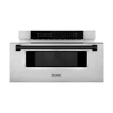 ZLINE 5-Piece Appliance Package - 30-Inch Paramount Dual Fuel Range, Wall Mount Range Hood, 36-Inch French Door Refrigerator with Water Dispenser, Dishwasher, and 30-Inch Microwave Drawer in Stainless Steel with Matte Black Accents