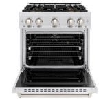 ZLINE 30-Inch 4.2 Cu. Ft. Classic Dual Fuel Range with 4 Burner DuoPro™ Cooktop and Convection Oven in Satin Stainless Steel (PCDRS-30)