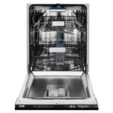 ZLINE 3-Piece Appliance Package - 30-Inch Paramount Dual Fuel Range, 36-Inch French Door Refrigerator with Water Dispenser, Dishwasher, in Black Stainless Steel with Gold Accents