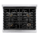 ZLINE 5-Piece Appliance Package - 30-Inch Paramount Autograph Dual Fuel Range, Wall Mount Range Hood, 36-Inch French Door Refrigerator with Water Dispenser, Dishwasher, and 24-Inch Microwave Drawer in Stainless Steel with Matte Black Accents
