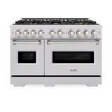 ZLINE 48-Inch 6.7 Cu. Ft. Classic Dual Fuel Range with 8 Burner DuoPro™ Cooktop and Dual Ovens in Stainless Steel (PCDR48)