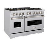 ZLINE 48-Inch 6.7 Cu. Ft. Classic Dual Fuel Range with 8 Burner DuoPro™ Cooktop and Dual Ovens in Stainless Steel (PCDR48)