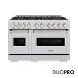 ZLINE 48-Inch 6.7 Cu. Ft. Classic Dual Fuel Range with 8 Burner DuoPro™ Cooktop and Dual Ovens in Stainless Steel (PCDR48)