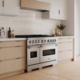 ZLINE 48-Inch 6.7 Cu. Ft. Classic Dual Fuel Range with 8 Burner DuoPro™ Cooktop and Dual Ovens in Stainless Steel (PCDR48)
