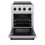 ZLINE Autograph Edition 24-Inch 3.2 Cu. Ft. Paramount Induction Range with 3 Element Cooktop and Electric Convection Oven in Satin Stainless Steel with Matte Black Accents (SINRSZ-24-MB)