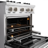 ZLINE 30-Inch 4.2 Cu. Ft. Classic Dual Fuel Range with 4 Burner DuoPro™ Cooktop and Electric Convection Oven in Stainless Steel (PCDR30)
