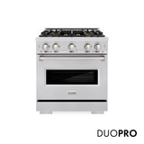 ZLINE 30-Inch 4.2 Cu. Ft. Classic Dual Fuel Range with 4 Burner DuoPro™ Cooktop and Electric Convection Oven in Stainless Steel (PCDR30)