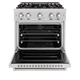 ZLINE 30-Inch 4.2 Cu. Ft. Classic Dual Fuel Range with 4 Burner DuoPro™ Cooktop and Electric Convection Oven in Stainless Steel (PCDR30)