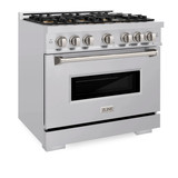 ZLINE 36-Inch 5.2 Cu. Ft. Classic Dual Fuel Range with 6 Burner DuoPro™ Cooktop and Convection Oven in Stainless Steel (PCDR36)