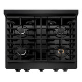 ZLINE 5-Piece Appliance Package - 30-Inch Paramount Dual Fuel Range, Wall Mount Range Hood, 36-Inch French Door Refrigerator, Dishwasher, and 24-Inch Microwave Drawer in Black Stainless Steel
