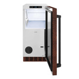 ZLINE 15-inch Touchstone Gourmet Ice Maker with Drain Pump and Hand Hammered Copper Door (IGMD-HH-15)
