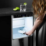 ZLINE 15-inch Touchstone Gourmet Ice Maker with Drain Pump and Hand Hammered Copper Door (IGMD-HH-15)