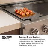 ZLINE Autograph Edition 30-Inch 4.2 Cu. Ft. Paramount Induction Range with 4 Element Cooktop and Electric Convection Oven in Stainless Steel with White Matte Door and Champagne Bronze Accents (SINRZ-WM-30-CB)