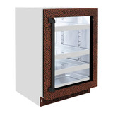 ZLINE 24-Inch Touchstone 151 Can Beverage Fridge With Hand Hammered Copper Glass Door (RBSO-HH-24)