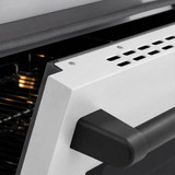ZLINE Autograph Edition 24-Inch 3.2 cu. ft. Paramount Induction Range with 3 Element Cooktop and Electric Convection Oven in Stainless Steel with White Matte Door and Matte Black Accents (SINRZ-WM-24-MB)