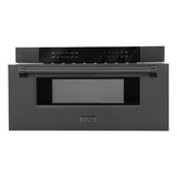 ZLINE 5-Piece Appliance Package - 48-Inch Paramount Dual Fuel Range, Wall Mount Range Hood, 36-Inch French Door Refrigerator with Water Dispenser, Dishwasher, and 30-Inch Microwave Drawer in Black Stainless Steel