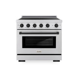ZLINE Autograph Edition 36-Inch 5.2 Cu. Ft. Paramount Induction Range with 5 Element Cooktop and Electric Convection Oven in Stainless Steel with Matte Black Accents (SINRZ-36-MB)