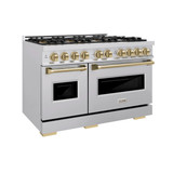 ZLINE Autograph Edition 48-Inch Classic Dual Fuel Range with 8 Burner DuoPro™ Cooktop and Dual Ovens with Bronze Accents (PCDRZ-48-CB)