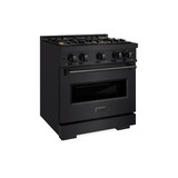 ZLINE 30-Inch 4.2 Cu. Ft. Classic Gas Range with 4 Burner DuoPro™ Cooktop and Convection Gas Oven in Black Stainless Steel (PCGRB-30)