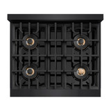 ZLINE 30-Inch 4.2 Cu. Ft. Classic Gas Range with 4 Burner DuoPro™ Cooktop and Convection Gas Oven in Black Stainless Steel (PCGRB-30)