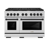ZLINE 3-Piece Appliance Package - 48-Inch Paramount Autograph Gas Range, 36-Inch French Door Refrigerator with Water Dispenser, Dishwasher, in Stainless Steel with Matte Black Accents