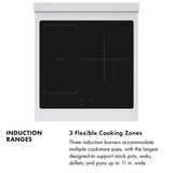 ZLINE Autograph Edition 24-Inch 3.2 Cu. Ft. Paramount Induction Range with 3 Element Cooktop and Electric Convection Oven in Stainless Steel with White Matte Door and Polished Gold Accents (SINRZ-WM-24-G)